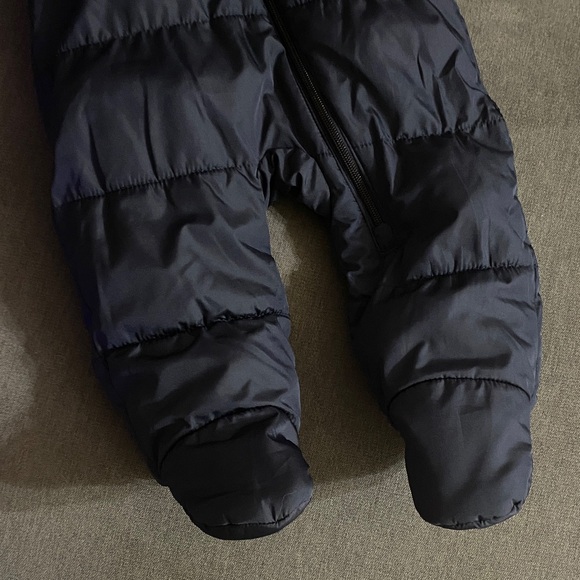 Navy Blue Baby Snowsuit with Bear Ears - Picture 5 of 7